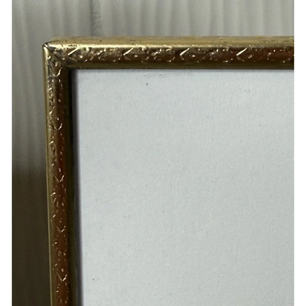 Lot of 2 Vintage MCM Hollywood Brass Metal Picture Frame Gold Tone 8 x 10 GUC